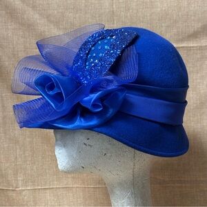 Vntage Deborah Blue Wool Felt Hat